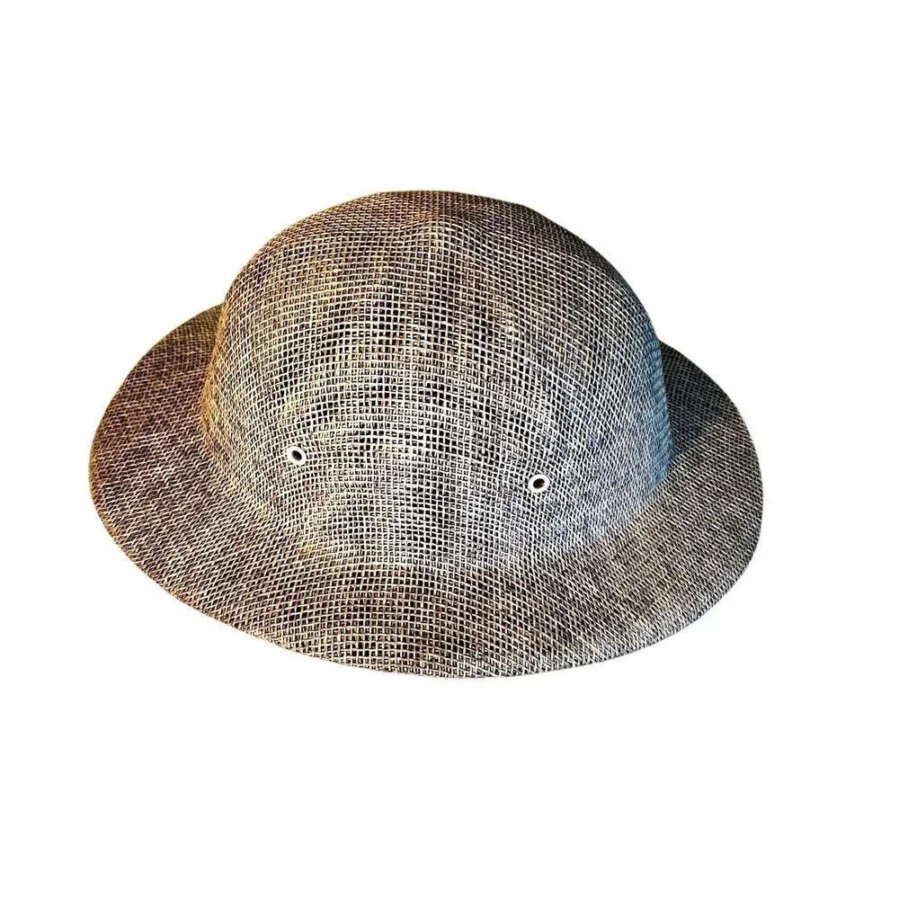 Vintage Rattan Jungle Hunting Pith Cap Helmet Safari Hat Beekeeper Hat NOS